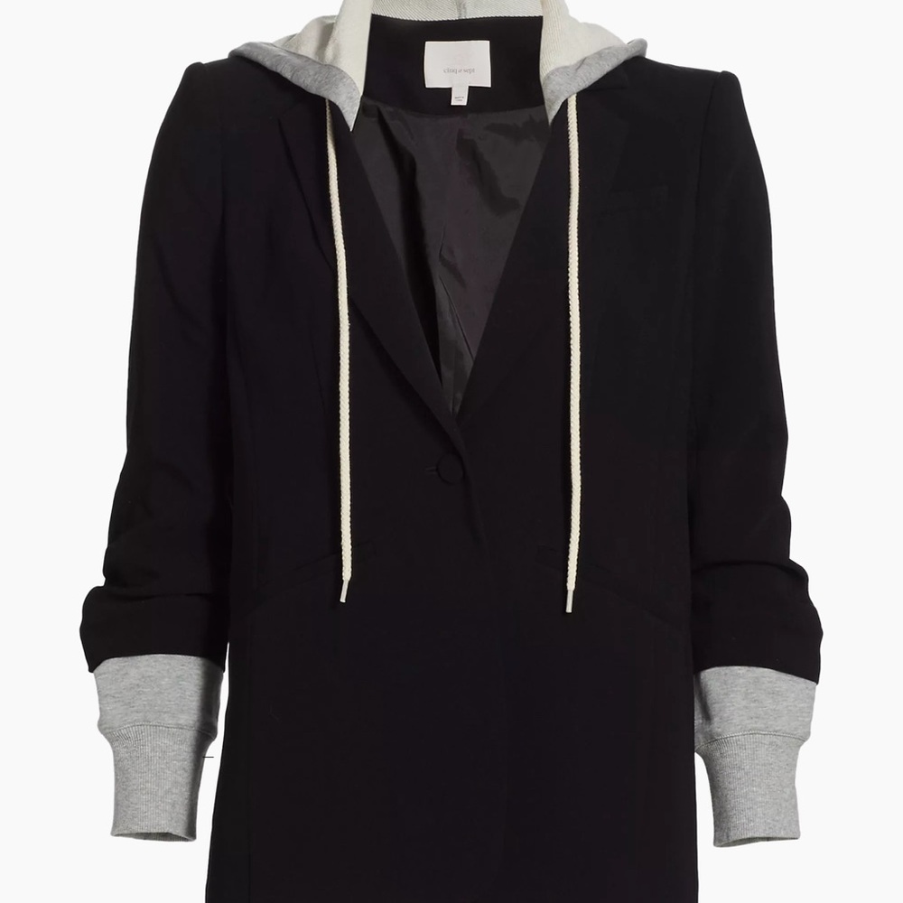 Cinq a sept Khloe hooded blazer with grey hood